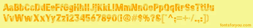 Starsandstripes Font – Orange Fonts on Yellow Background
