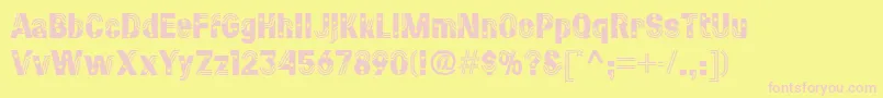 Starsandstripes Font – Pink Fonts on Yellow Background