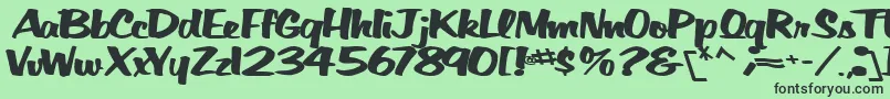 BigfictiontextBold Font – Black Fonts on Green Background