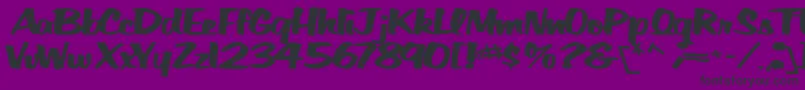 BigfictiontextBold-fontti – mustat fontit violetilla taustalla