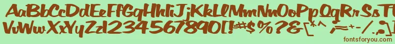 BigfictiontextBold Font – Brown Fonts on Green Background