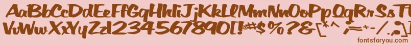 BigfictiontextBold Font – Brown Fonts on Pink Background