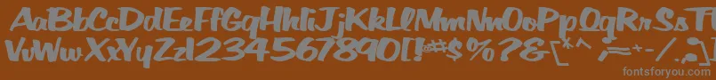 BigfictiontextBold Font – Gray Fonts on Brown Background