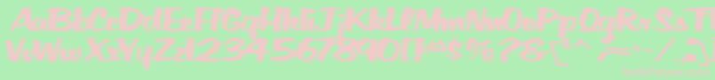 BigfictiontextBold Font – Pink Fonts on Green Background