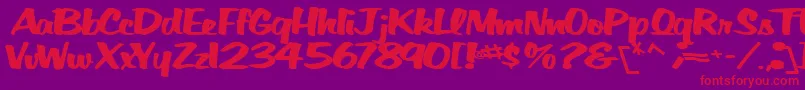 BigfictiontextBold Font – Red Fonts on Purple Background