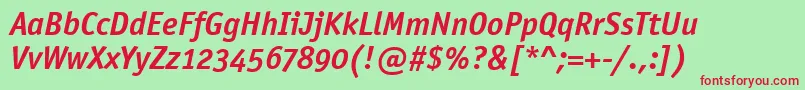 OfficinaSansOsItcTtBoldita Font – Red Fonts on Green Background