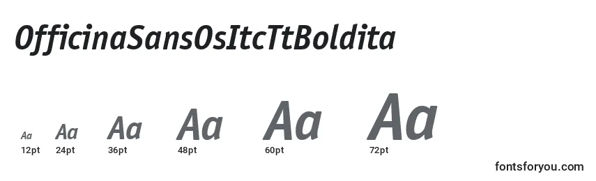 Размеры шрифта OfficinaSansOsItcTtBoldita