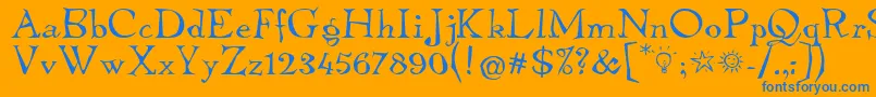 TembleItcNormal Font – Blue Fonts on Orange Background