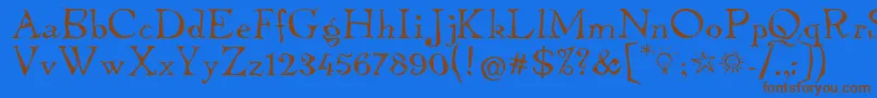 TembleItcNormal Font – Brown Fonts on Blue Background