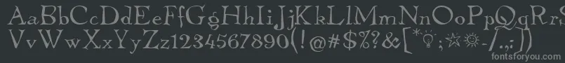 フォントTembleItcNormal – 黒い背景に灰色の文字