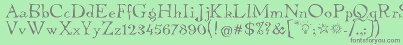 フォントTembleItcNormal – 緑の背景に灰色の文字