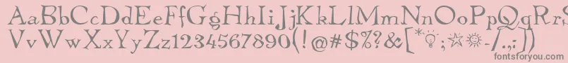 フォントTembleItcNormal – ピンクの背景に灰色の文字