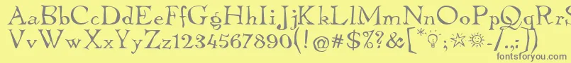 フォントTembleItcNormal – 黄色の背景に灰色の文字