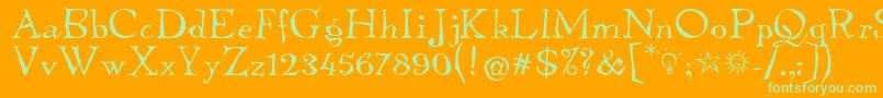 TembleItcNormal Font – Green Fonts on Orange Background