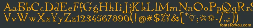 フォントTembleItcNormal – 黒い背景にオレンジの文字