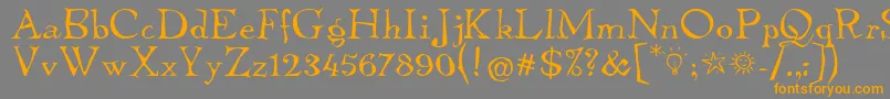 フォントTembleItcNormal – オレンジの文字は灰色の背景にあります。