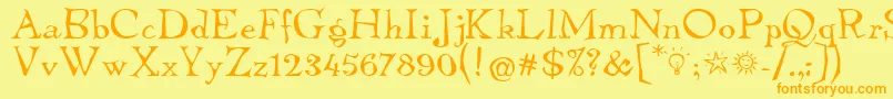 TembleItcNormal Font – Orange Fonts on Yellow Background