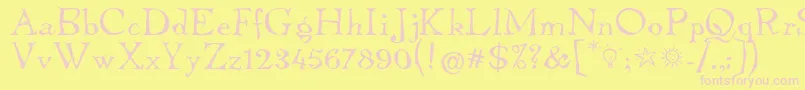 TembleItcNormal Font – Pink Fonts on Yellow Background