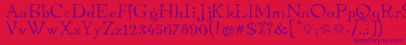 TembleItcNormal Font – Purple Fonts on Red Background