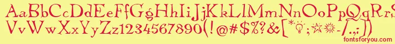 TembleItcNormal Font – Red Fonts on Yellow Background