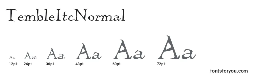 TembleItcNormal Font Sizes