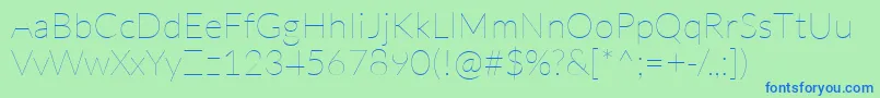 LatoHairline-fontti – siniset fontit vihreällä taustalla