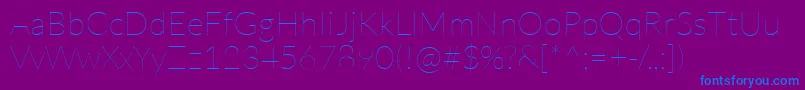フォントLatoHairline – 紫色の背景に青い文字