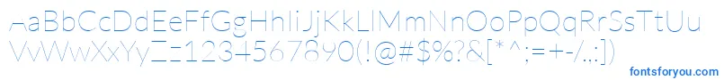 LatoHairline-fontti – siniset fontit valkoisella taustalla