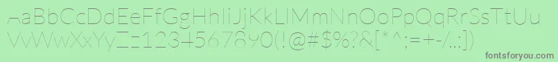 LatoHairline Font – Gray Fonts on Green Background