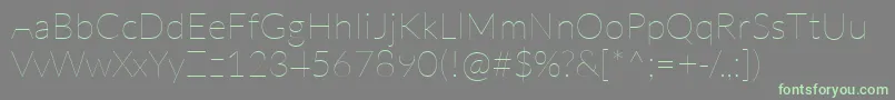 LatoHairline Font – Green Fonts on Gray Background