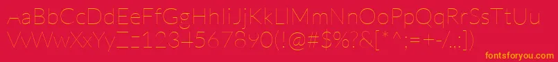 LatoHairline Font – Orange Fonts on Red Background