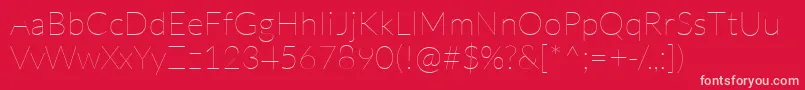 LatoHairline Font – Pink Fonts on Red Background