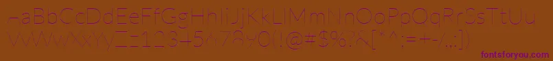 LatoHairline-fontti – violetit fontit ruskealla taustalla