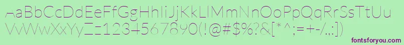 Шрифт LatoHairline – фиолетовые шрифты на зелёном фоне