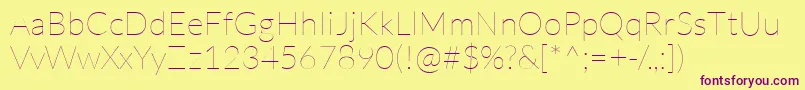 Шрифт LatoHairline – фиолетовые шрифты на жёлтом фоне
