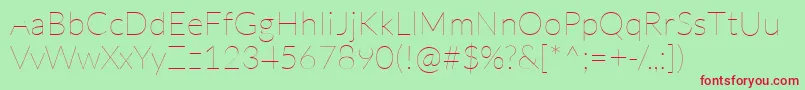 LatoHairline Font – Red Fonts on Green Background