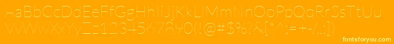 LatoHairline-fontti – keltaiset fontit oranssilla taustalla