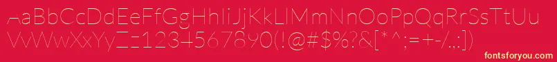 LatoHairline-fontti – keltaiset fontit punaisella taustalla