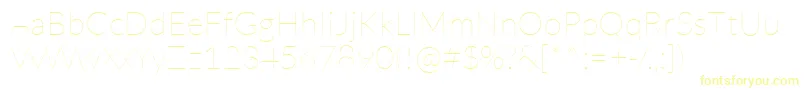LatoHairline-fontti – keltaiset fontit valkoisella taustalla