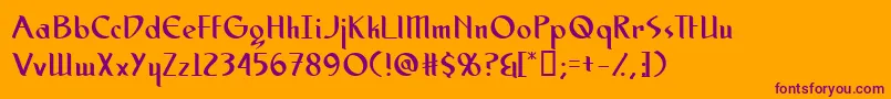 Spirit ffy Font – Purple Fonts on Orange Background