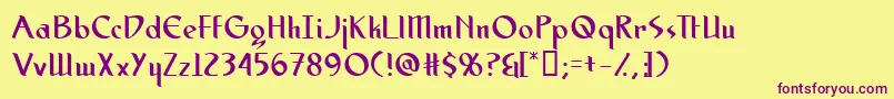 Spirit ffy Font – Purple Fonts on Yellow Background