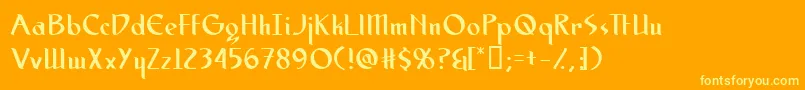 Spirit ffy Font – Yellow Fonts on Orange Background