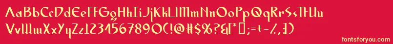 Spirit ffy Font – Yellow Fonts on Red Background