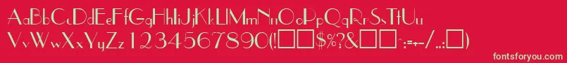JetsetsskRegular Font – Green Fonts on Red Background