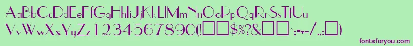 JetsetsskRegular Font – Purple Fonts on Green Background