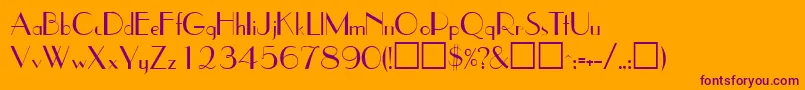 JetsetsskRegular Font – Purple Fonts on Orange Background