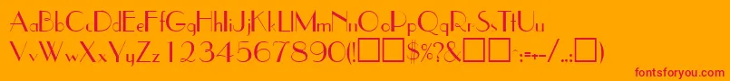 フォントJetsetsskRegular – オレンジの背景に赤い文字