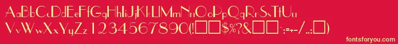 JetsetsskRegular Font – Yellow Fonts on Red Background