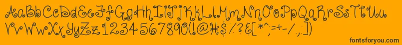 CurlyShirley-Schriftart – Schwarze Schriften auf orangefarbenem Hintergrund