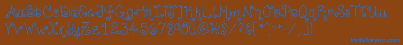 CurlyShirley Font – Blue Fonts on Brown Background